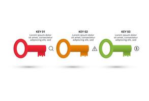 Key concept for infographic with 3 steps, options, parts or processes. Business data visualization. vector