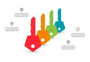 Key concept for infographic with 4 steps, options, parts or processes. Business data visualization. vector