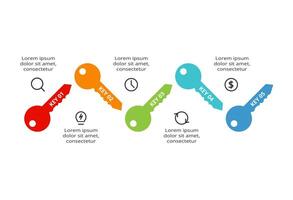Key concept for infographic with 5 steps, options, parts or processes. Business data visualization. vector