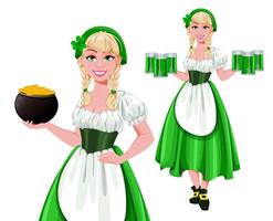 Happy St Patricks Day, set of two poses vector