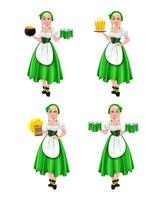 Happy St Patricks Day, set of four poses vector