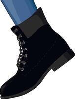 Leg left in boot isolated on white illustration vector