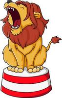 Cute cartoon lion in the circus vector