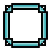 Blank picture frame in pixel art style vector