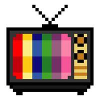 Old retro television in 8 bit pixel art style vector