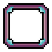 Blank picture frame in pixel art style vector