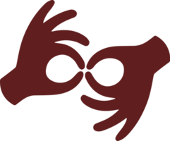 Two hands are crossed in a way that they look like they are holding a heart, sign language using hands png