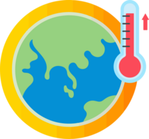 A globe with a thermometer on it showing a high temperature png