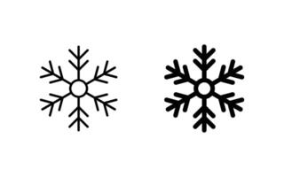 snowflake line icon set For Web and mobile apps vector