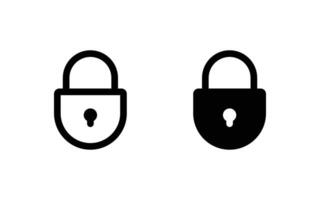 Lock icon set for web and mobile apps vector