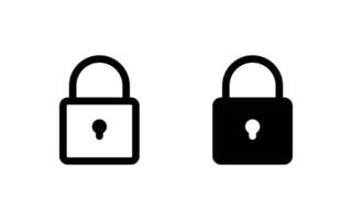 Lock icon set for web and mobile apps vector