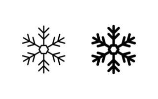 snowflake line icon set For Web and mobile apps vector