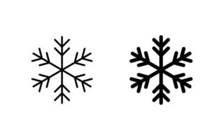 snowflake line icon set For Web and mobile apps vector