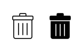 trash can icon set, Trash bin icon, Delete icon illustration vector