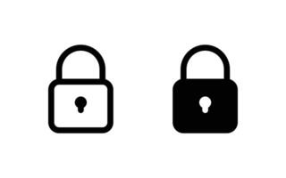 Lock icon set for web and mobile apps vector