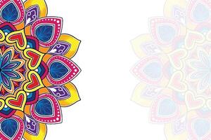 Modern colorful mandala design on white background vector