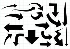 Modern directional black arrows set design vector