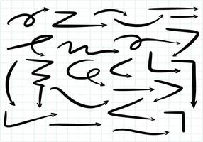Hand draw directional arrows set sketch design vector
