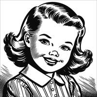 1940's retro smiling little g... vector