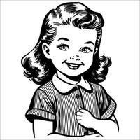 1940's retro smiling little g... vector