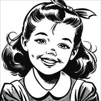 1940's retro smiling little g... vector