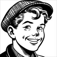 1940's retro smiling little b... vector