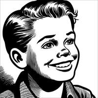1940's retro smiling little b... vector