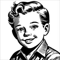 1940's retro smiling little b... vector