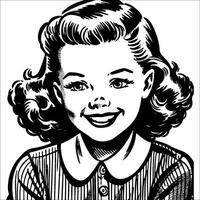 1940's retro smiling little g... vector