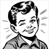 1940's retro smiling little b... vector