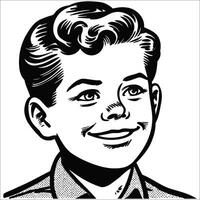 1940's retro smiling little b... vector
