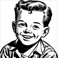 1940's retro smiling little b... vector
