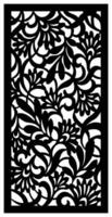 Abstract leaf motif in black and white color vector