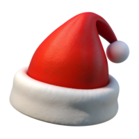 Santa hat in the style of a 3D illustration on a transparent background, for decoration on a Christmas theme png