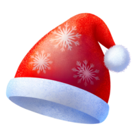 Santa hat with snowflake patterns on a transparent background, illustration for use in graphic design, on a Christmas theme png