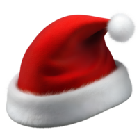 Santa hat on a transparent background, photorealistic illustration, for use in graphic design png