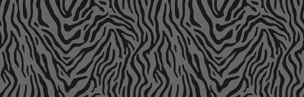 Zebra skin, stripes pattern. Animal print, black and white detailed and realistic texture. Monochrome seamless background. vector