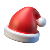 Santa hat in the style of a 3D illustration on a transparent background, for decoration on a Christmas theme png