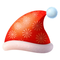 Santa hat with snowflake patterns on a transparent background, illustration for use in graphic design, on a Christmas theme png