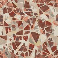 Terrazzo flooring seamless pattern. Brown beige mosaic floor. Tile with pebbles and stone. Abstract texture background with polished rock surface vector