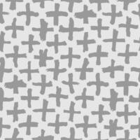 Brush doodle shapes seamless pattern. Dry brush made cross. Urban background vector