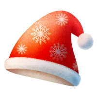 Santa hat with snowflake patterns on a transparent background, illustration for use in graphic design, on a Christmas theme png