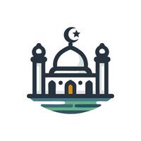 Mosque template, Muslim learning community logo vector