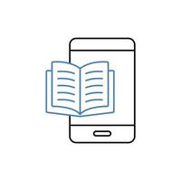 e book concept line icon. Simple element illustration. e book concept outline symbol design. vector