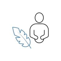 author concept line icon. Simple element illustration. author concept outline symbol design. vector