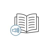audiobook concept line icon. Simple element illustration. audiobook concept outline symbol design. vector