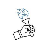 torch concept line icon. Simple element illustration.torch concept outline symbol design. vector