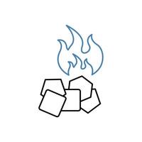 charcoal concept line icon. Simple element illustration.charcoal concept outline symbol design. vector