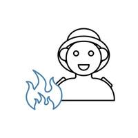 fire fighter concept line icon. Simple element illustration.fire fighter concept outline symbol design. vector