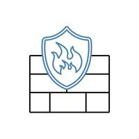 firewall concept line icon. Simple element illustration.firewall concept outline symbol design. vector